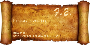 Friss Evelin névjegykártya